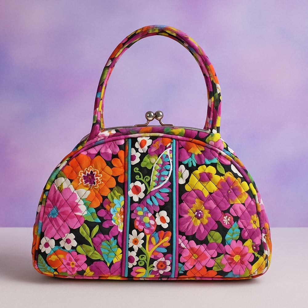 Vera Bradley “Va Va Bloom” Quilted Kiss-Lock Purse